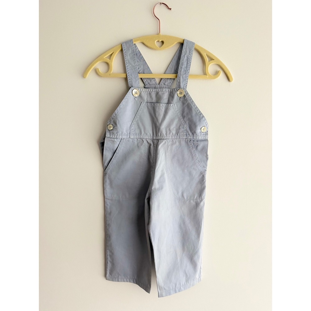 VTG Silvia Scalmane Kids Light Blue Cotton Twill Bib Overalls Italy Size 2T